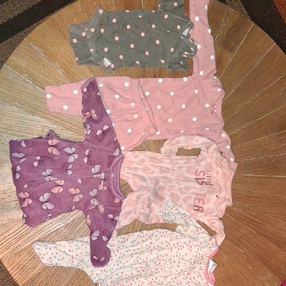 Gerber Kids One Pieces Footies - Pink, Purple, Gray